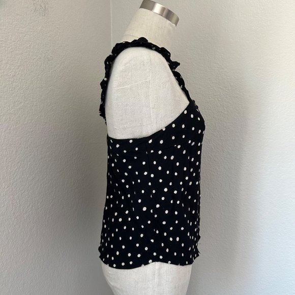 Madewell Polka Dot Ruffle Strap Tank Top Sz 4 - Picture 4 of 8